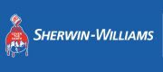 Sherwin-Williams logo on a blue background.